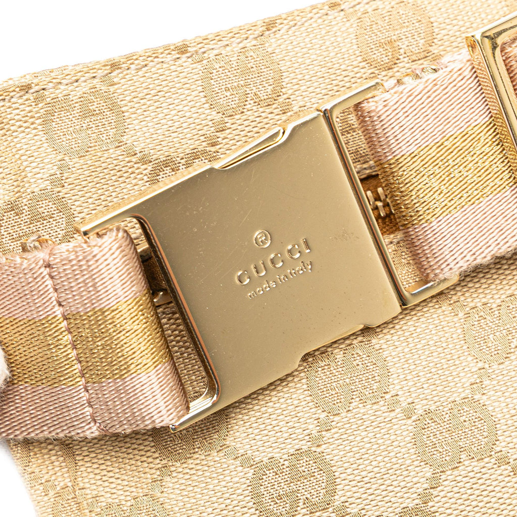 Gucci GG Canvas Web Double Pocket Belt Bag