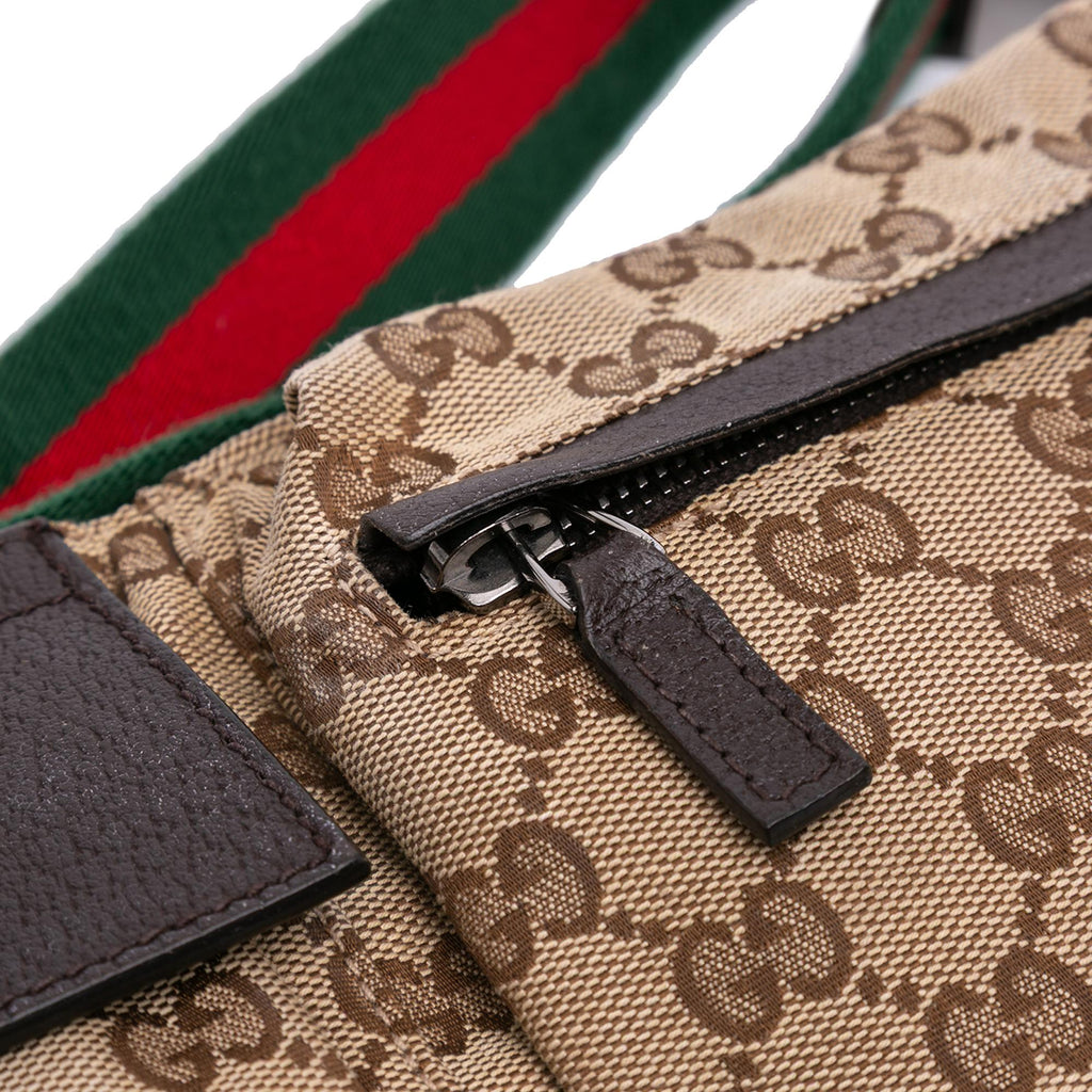 Gucci GG Canvas Web Double Pocket Belt Bag