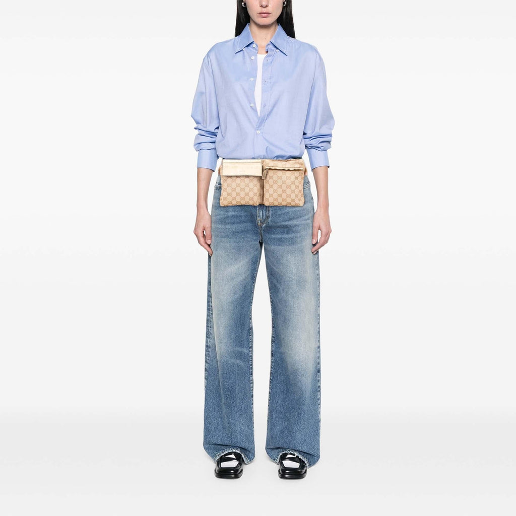 Gucci GG Canvas Web Double Pocket Belt Bag