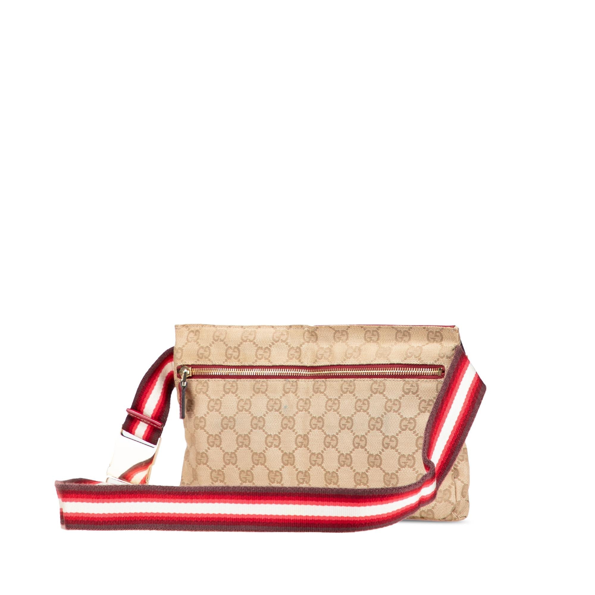 Gucci GG Canvas Web Double Pocket Belt Bag