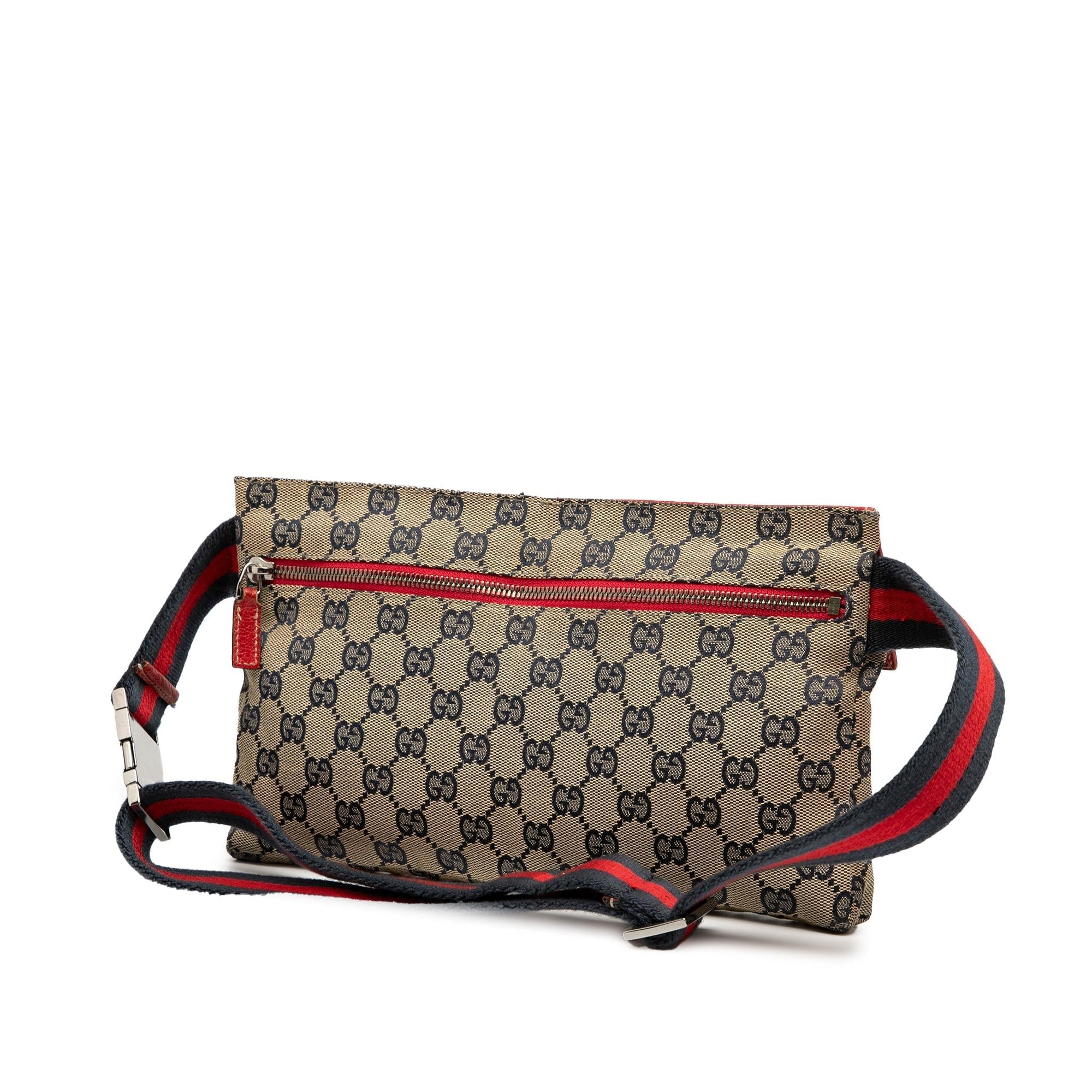 Gucci GG Canvas Web Double Pocket Belt Bag