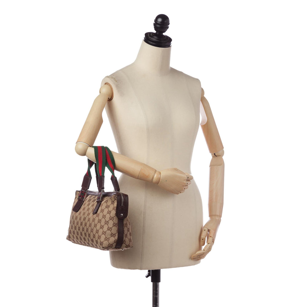 Gucci GG Canvas Web Handbag (SHG-34424)