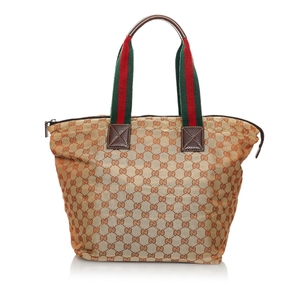 Gucci GG Canvas Web Tote Bag (SHG-30132)