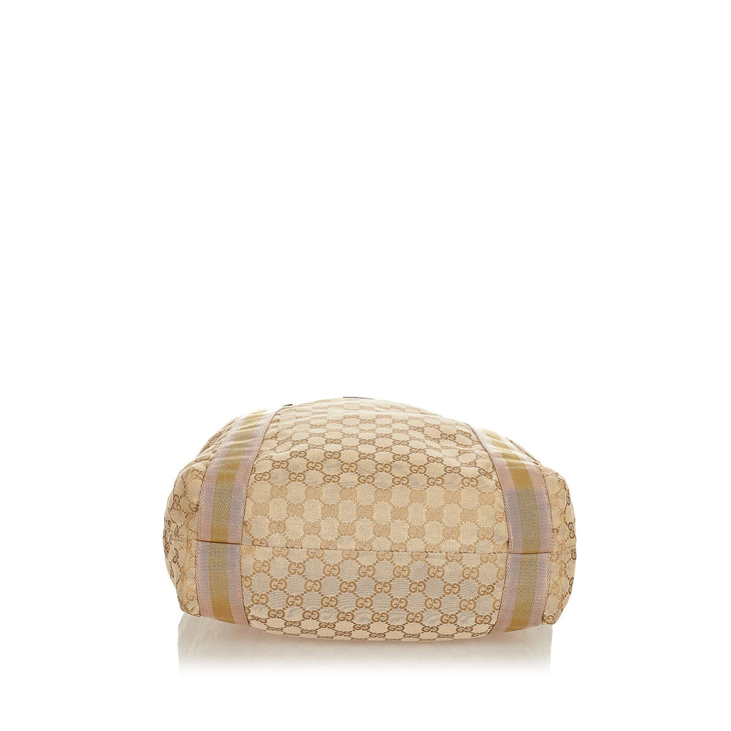 Gucci GG Canvas Web Tote Bag (SHG-33942)