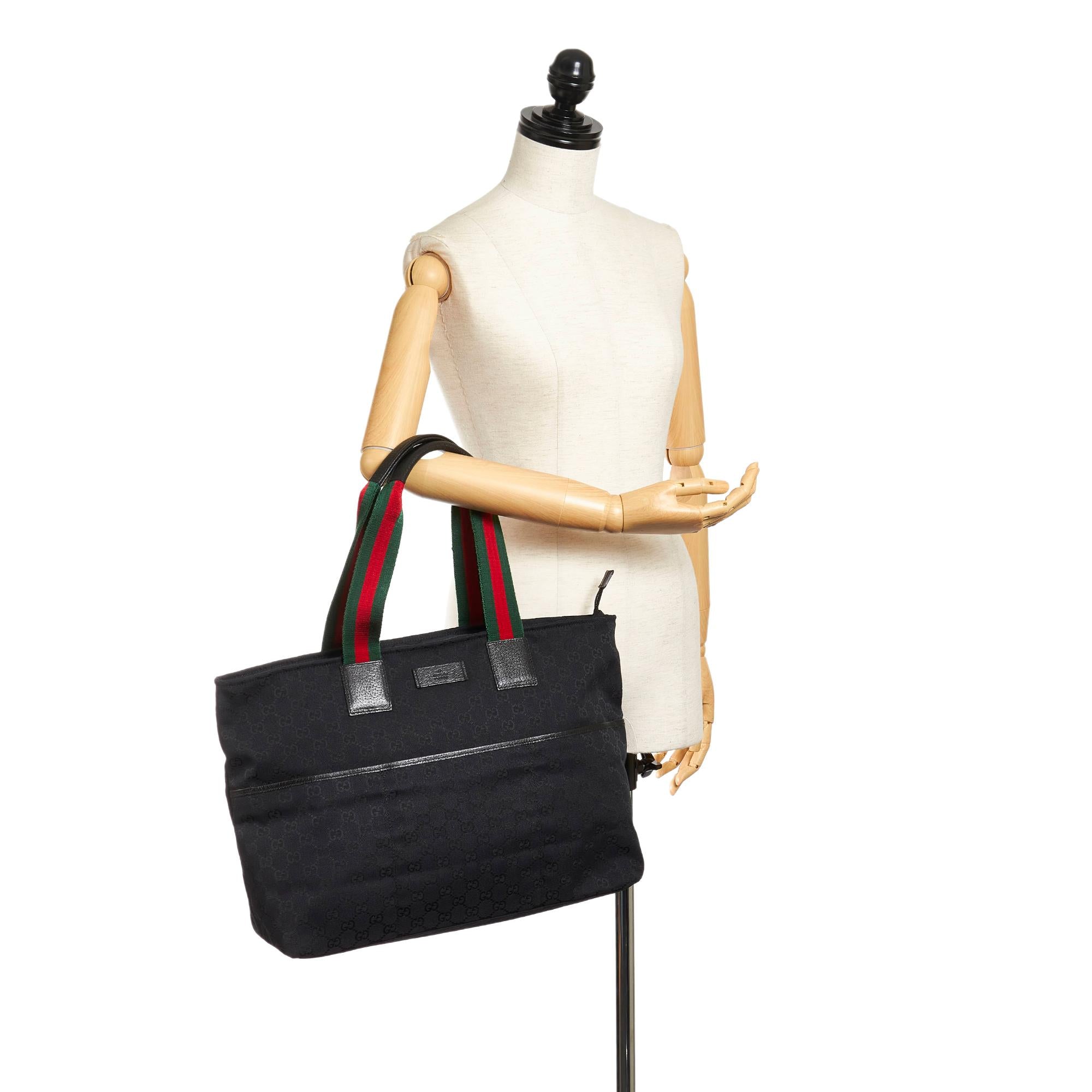 Gucci GG Canvas Web Tote Bag (SHG-36163)
