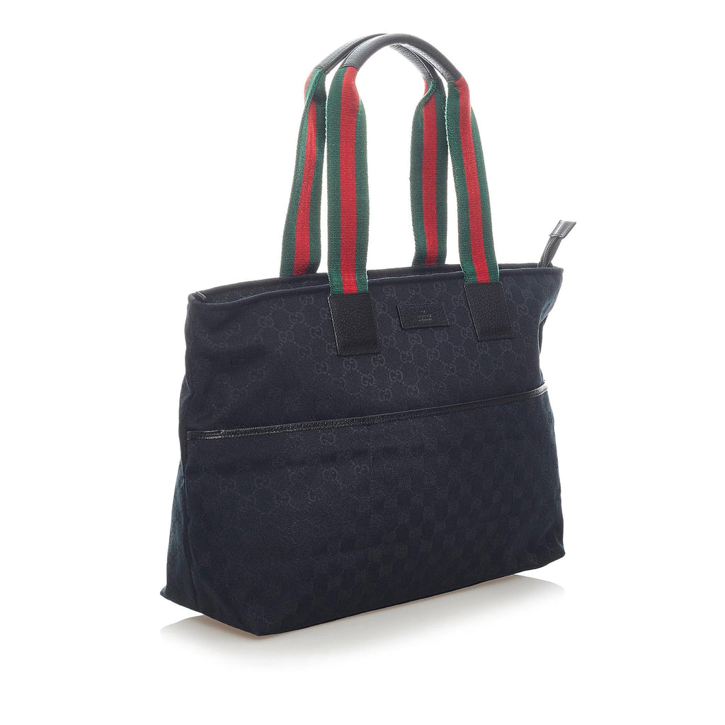 Gucci GG Canvas Web Tote Bag (SHG-36163)