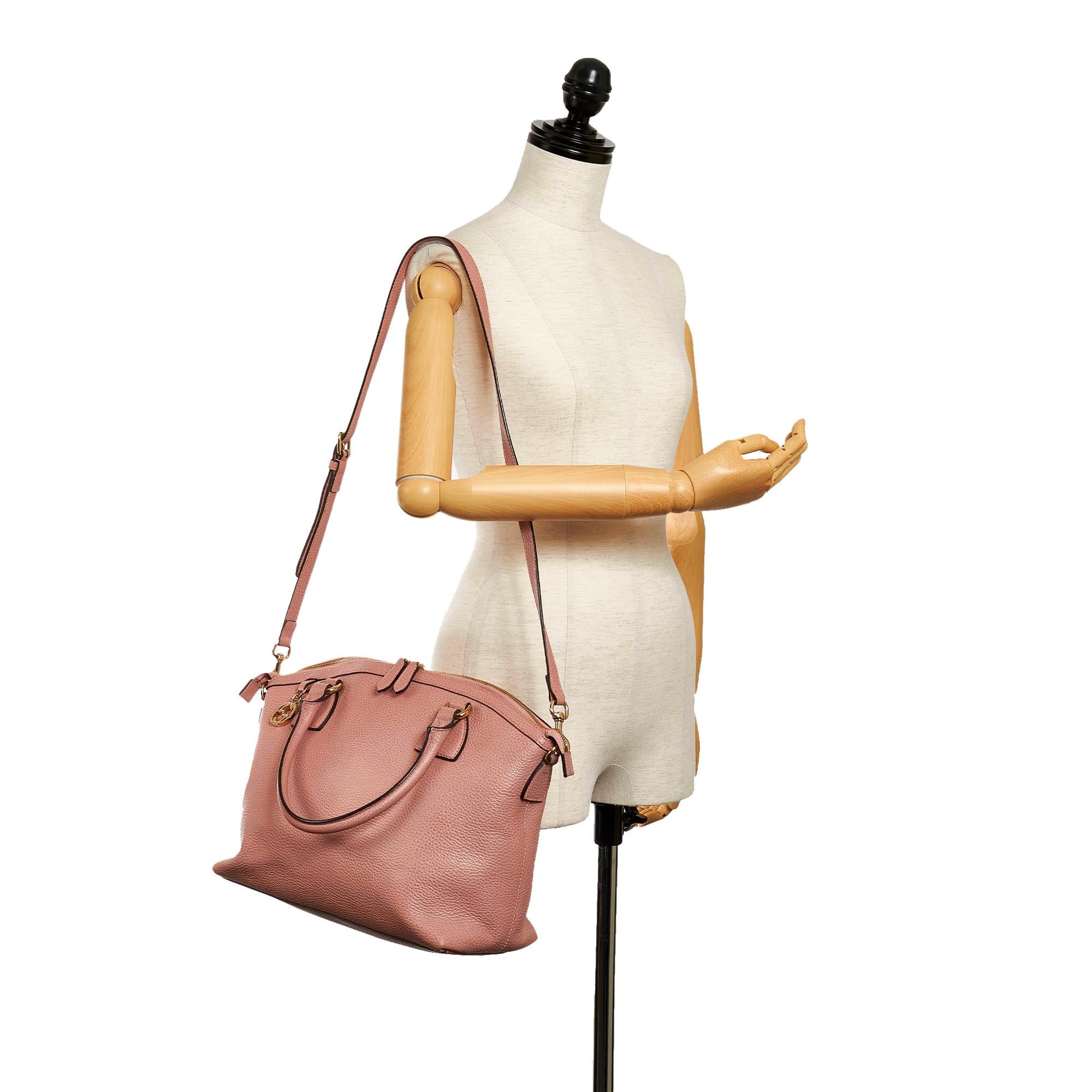 Gucci GG Charm Dome Leather Satchel (SHG-29691)
