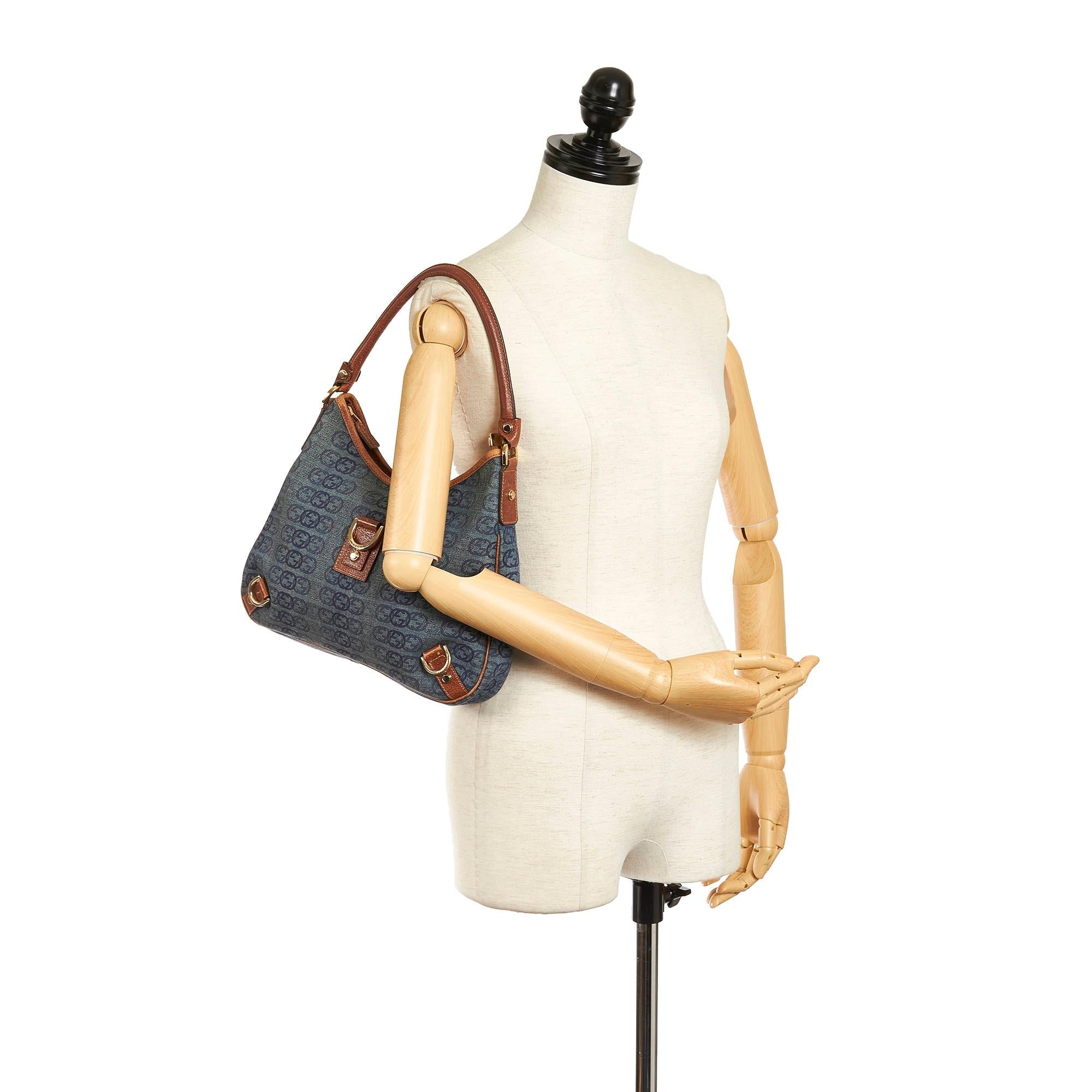 Gucci GG Denim Abbey D-Ring Shoulder Bag (SHG-34010)