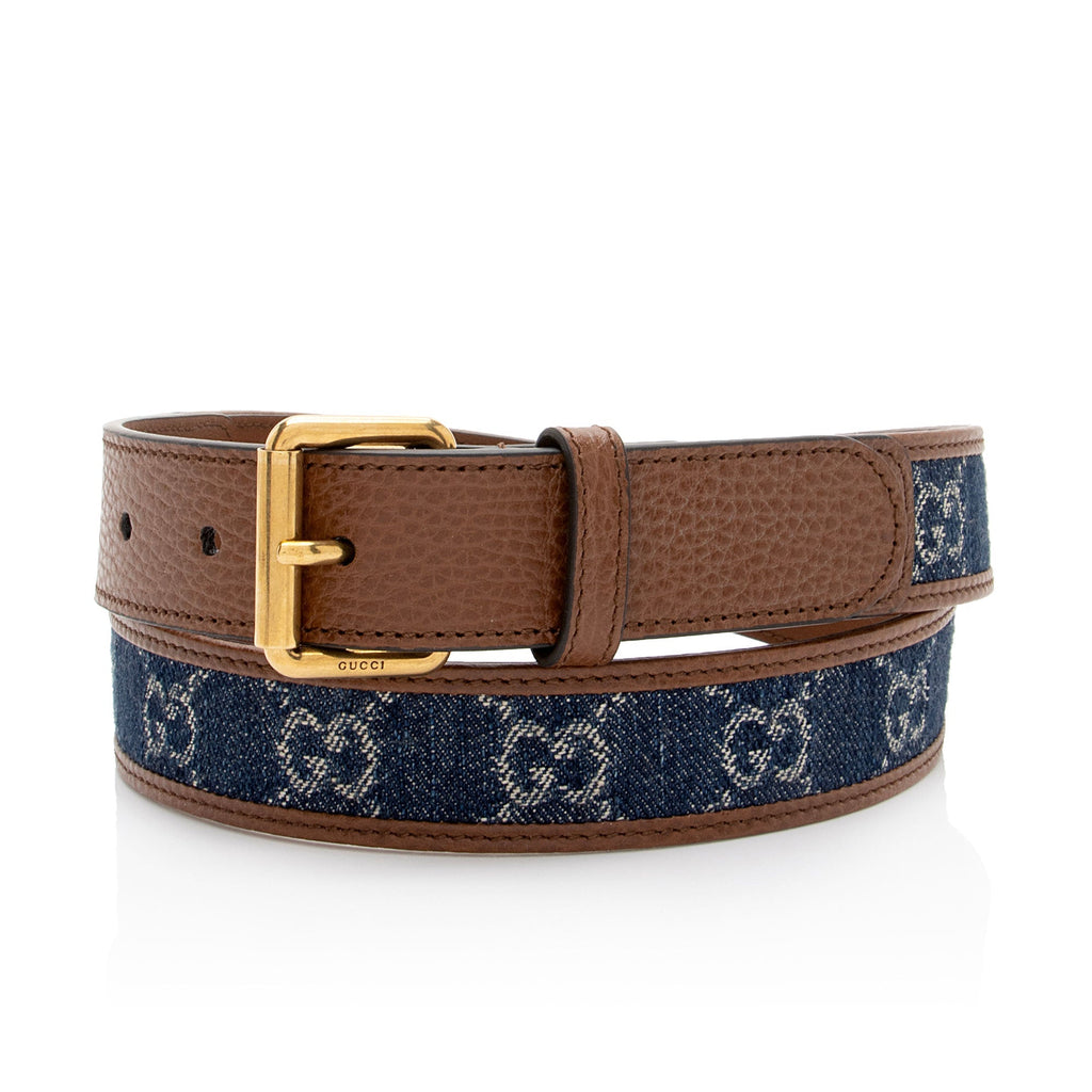 Gucci GG Denim Belt - Size 36 / 92 (SHF-SmmPsH)