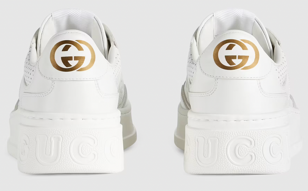 GUCCI GG EMBOSSED LEATHER SNEAKERS