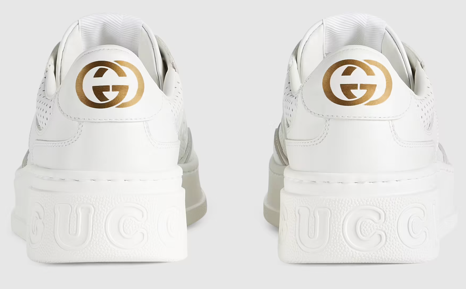 GUCCI GG EMBOSSED LEATHER SNEAKERS