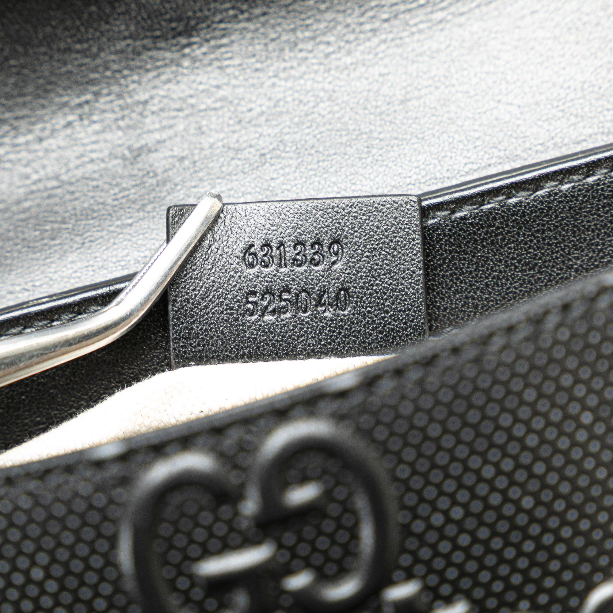 Gucci GG Embossed Perforated Double Belt Bag