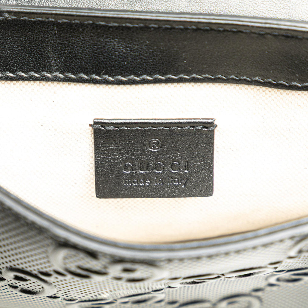 Gucci GG Embossed Perforated Double Belt Bag