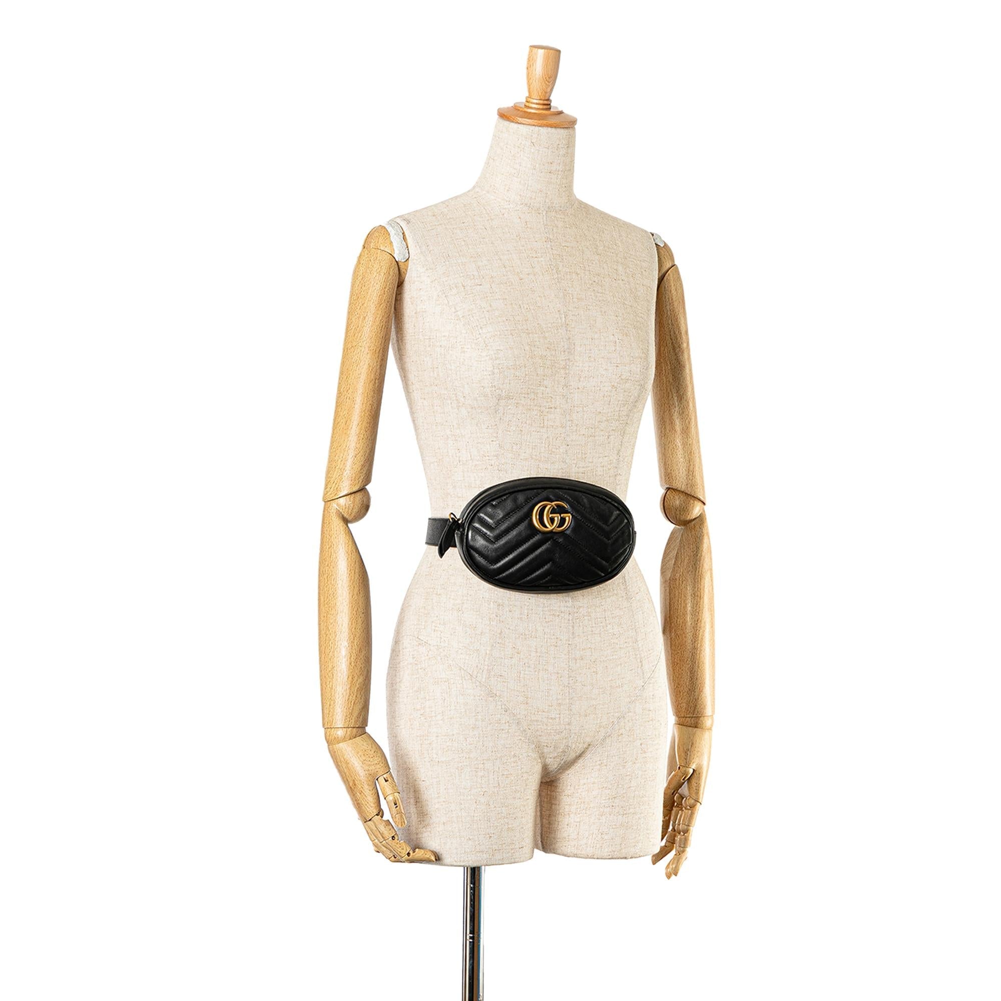 Gucci GG Marmont Leather Matelasse Belt Bag