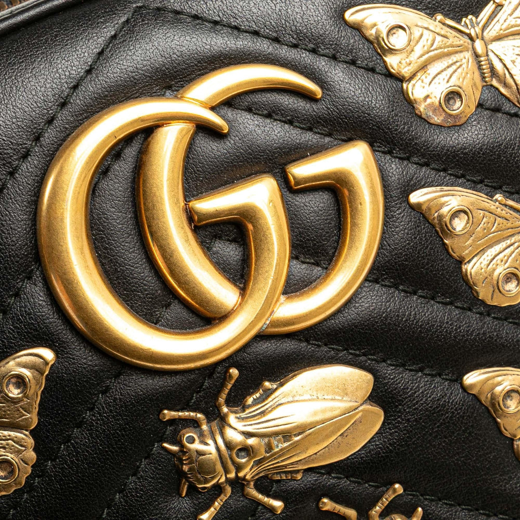 Gucci GG Marmont Matelasse Leather Animalier Belt Bag