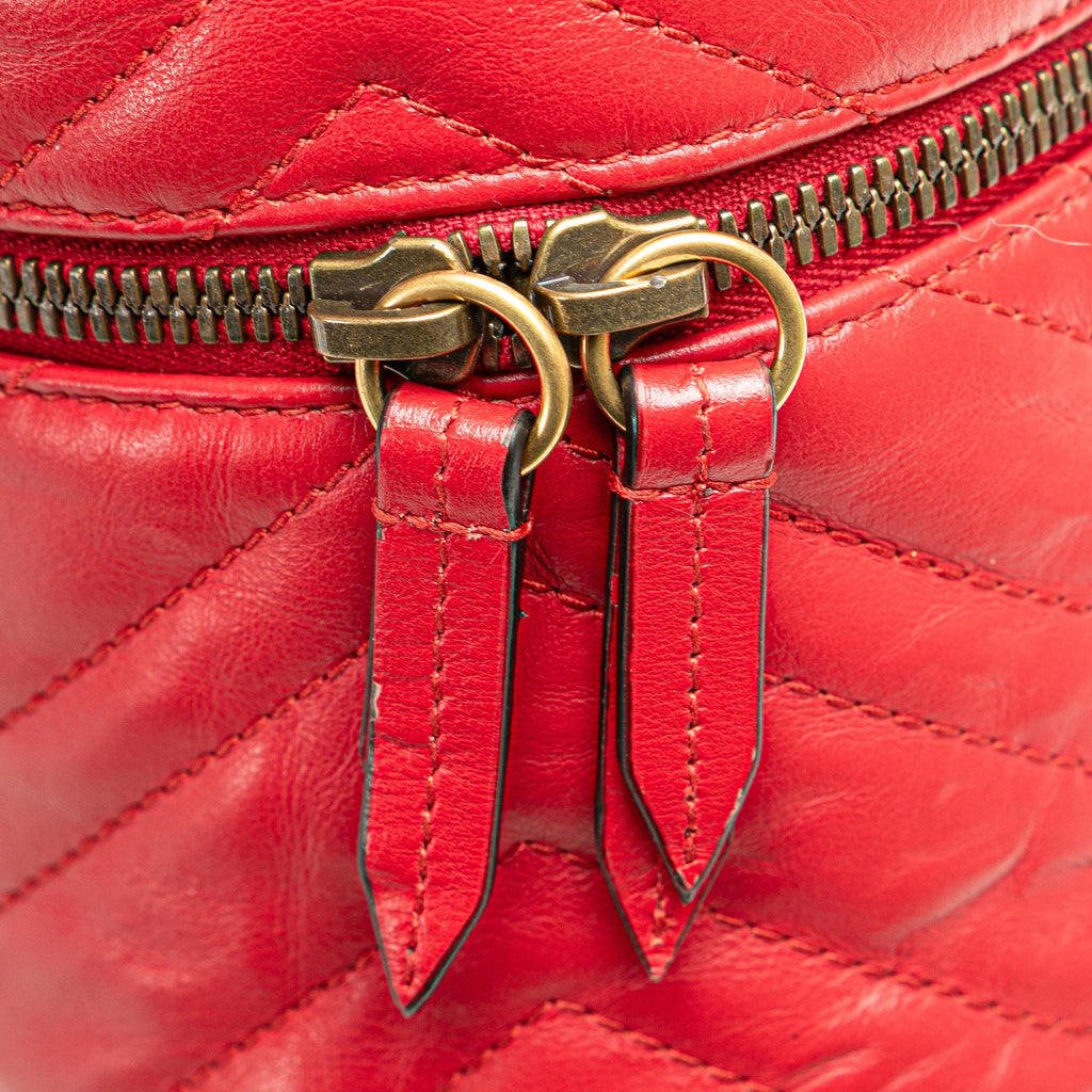 Gucci GG Marmont Round Matelasse Leather Backpack