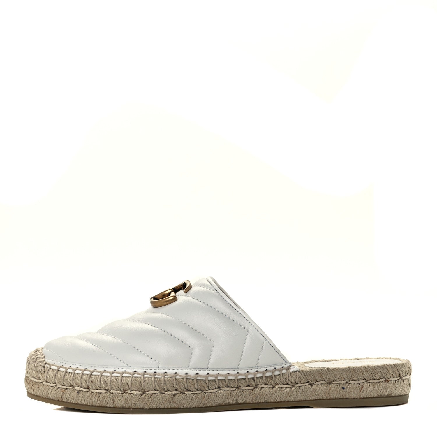 GUCCI NAPPA LEATHER MATELASSE GG MARMONT BACKLESS ESPADRILLES