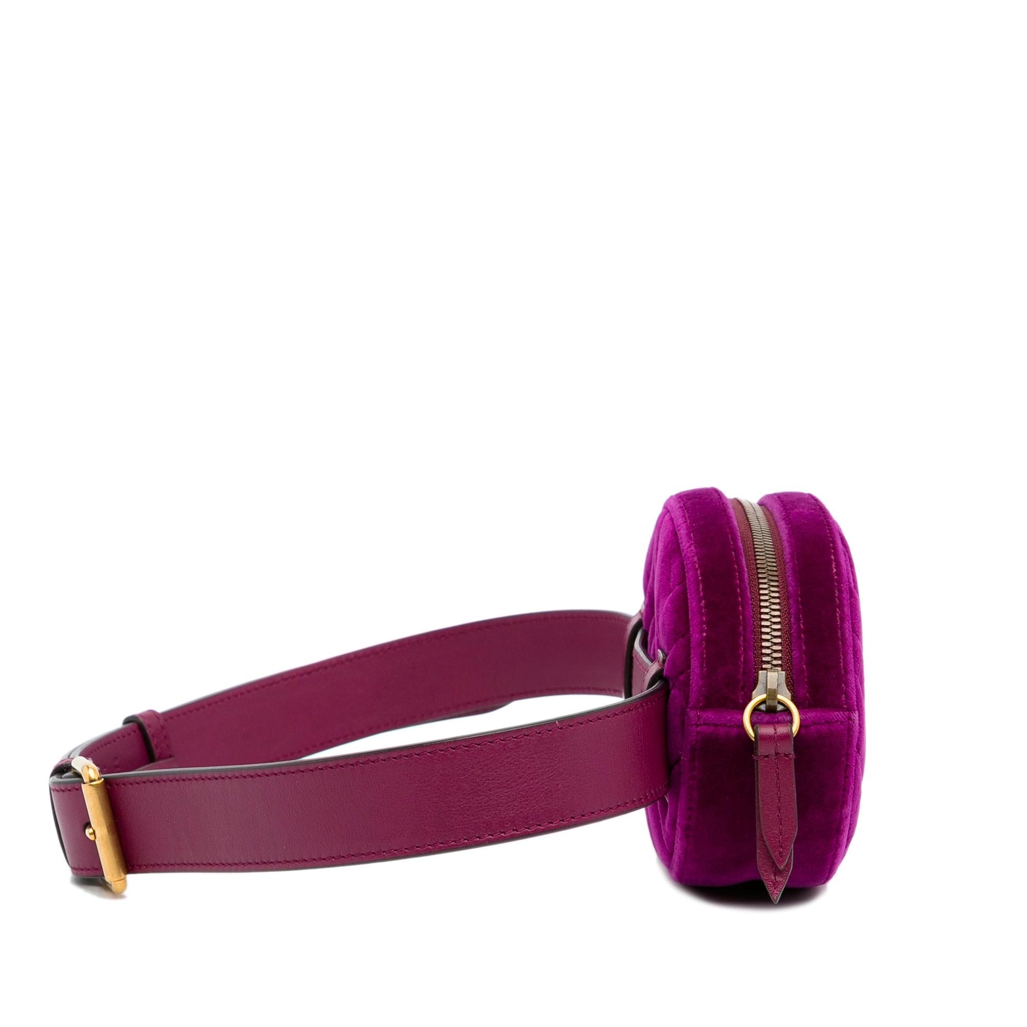 Gucci GG Marmont Velvet Belt Bag (SHG-dSDIGz)