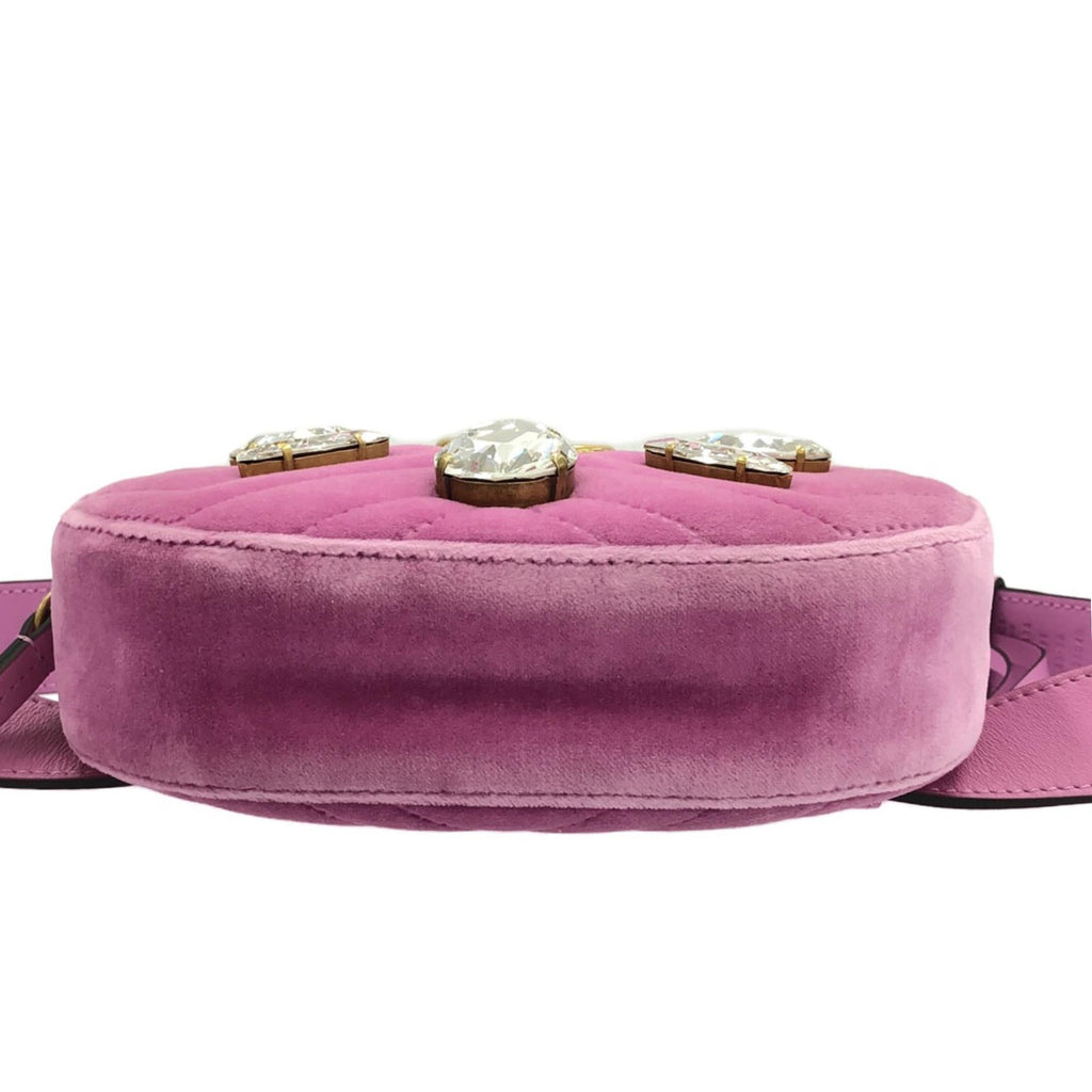 Gucci GG Marmont Velvet Crystal Belt Bag (SHG-IgDIJp)