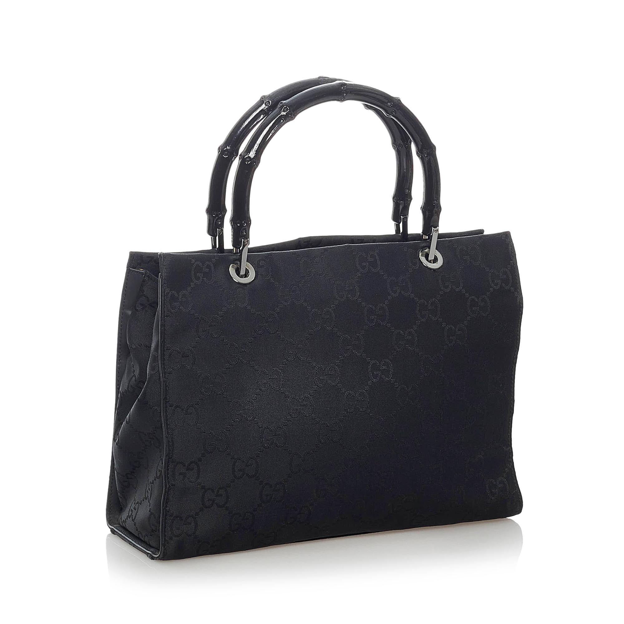 Gucci GG Nylon Bamboo Satchel (SHG-30579)