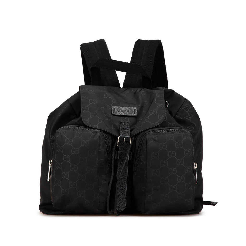Gucci GG Nylon Double Front Pocket Backpack