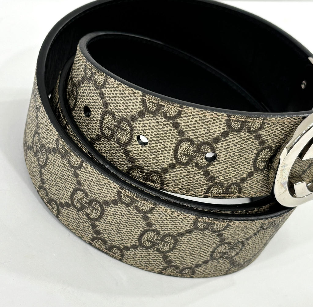 GUCCI GG SUPREME MONOGRAM INTERLOCKING G BELT