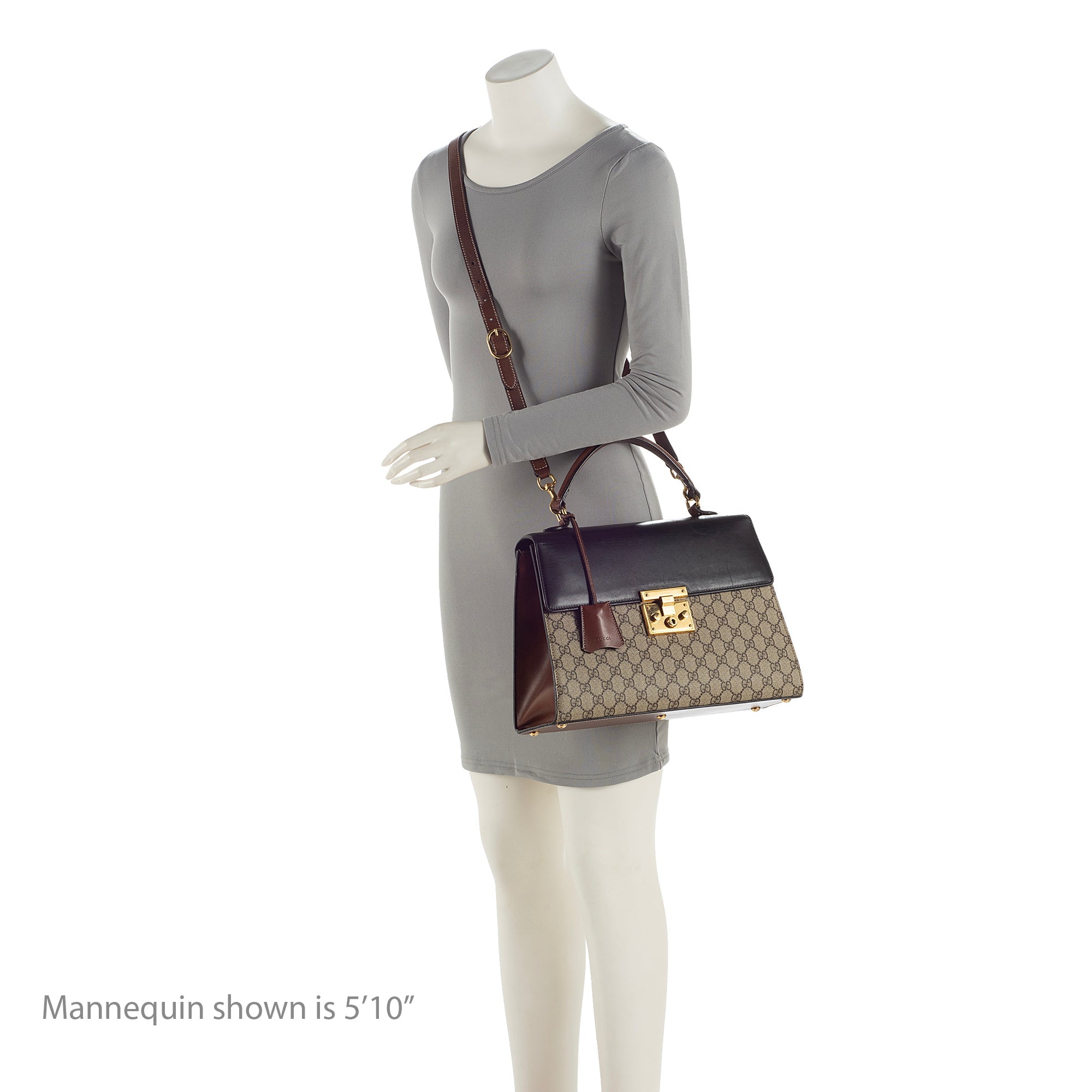Gucci GG Supreme Padlock Medium Top Handle Satchel (SHF-22676)