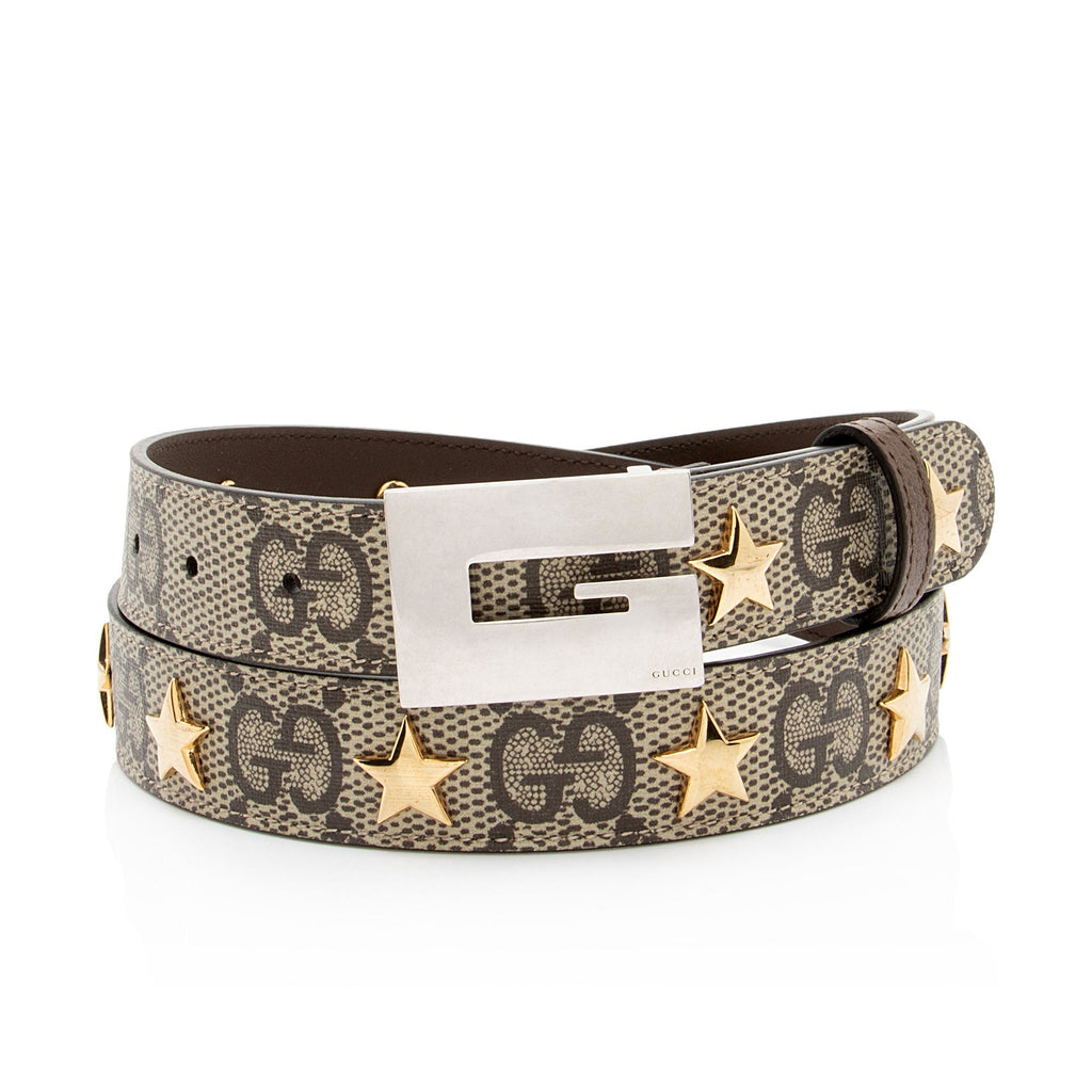 Gucci GG Supreme Star Studded Belt - Size 38 / 95