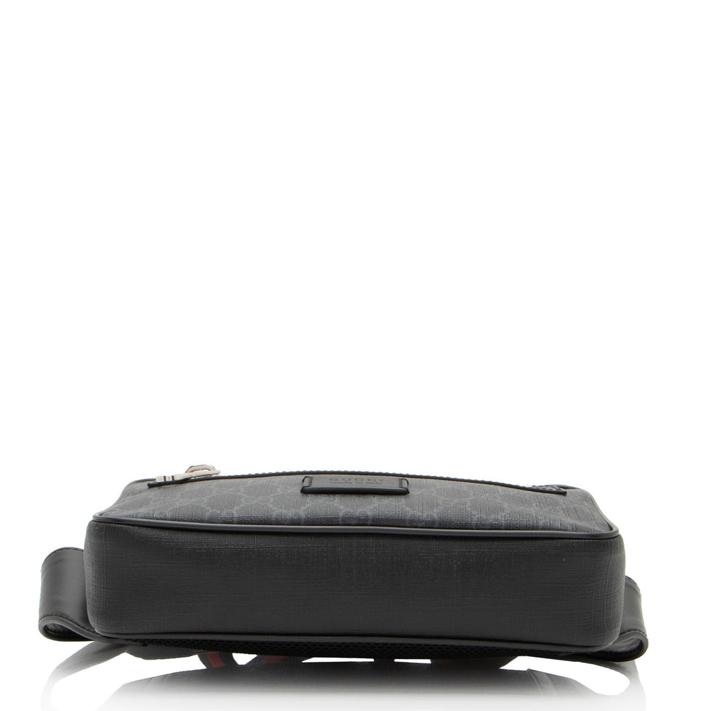 Gucci GG Supreme Web Zip Belt Bag (SHF-52MZPp)