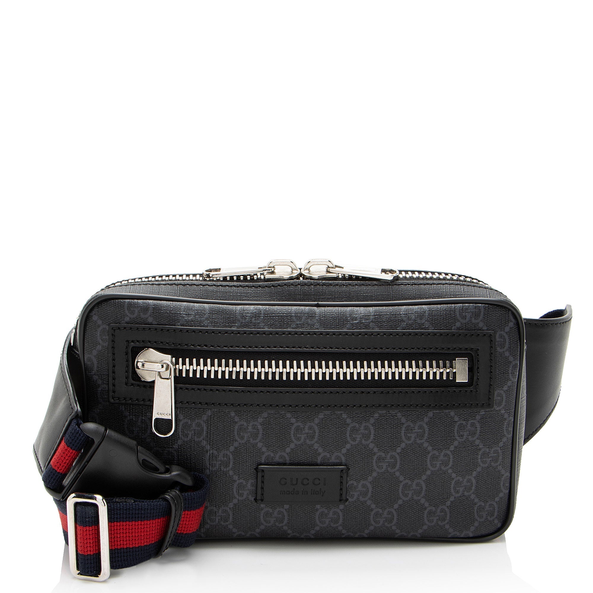 Gucci GG Supreme Web Zip Belt Bag (SHF-52MZPp)