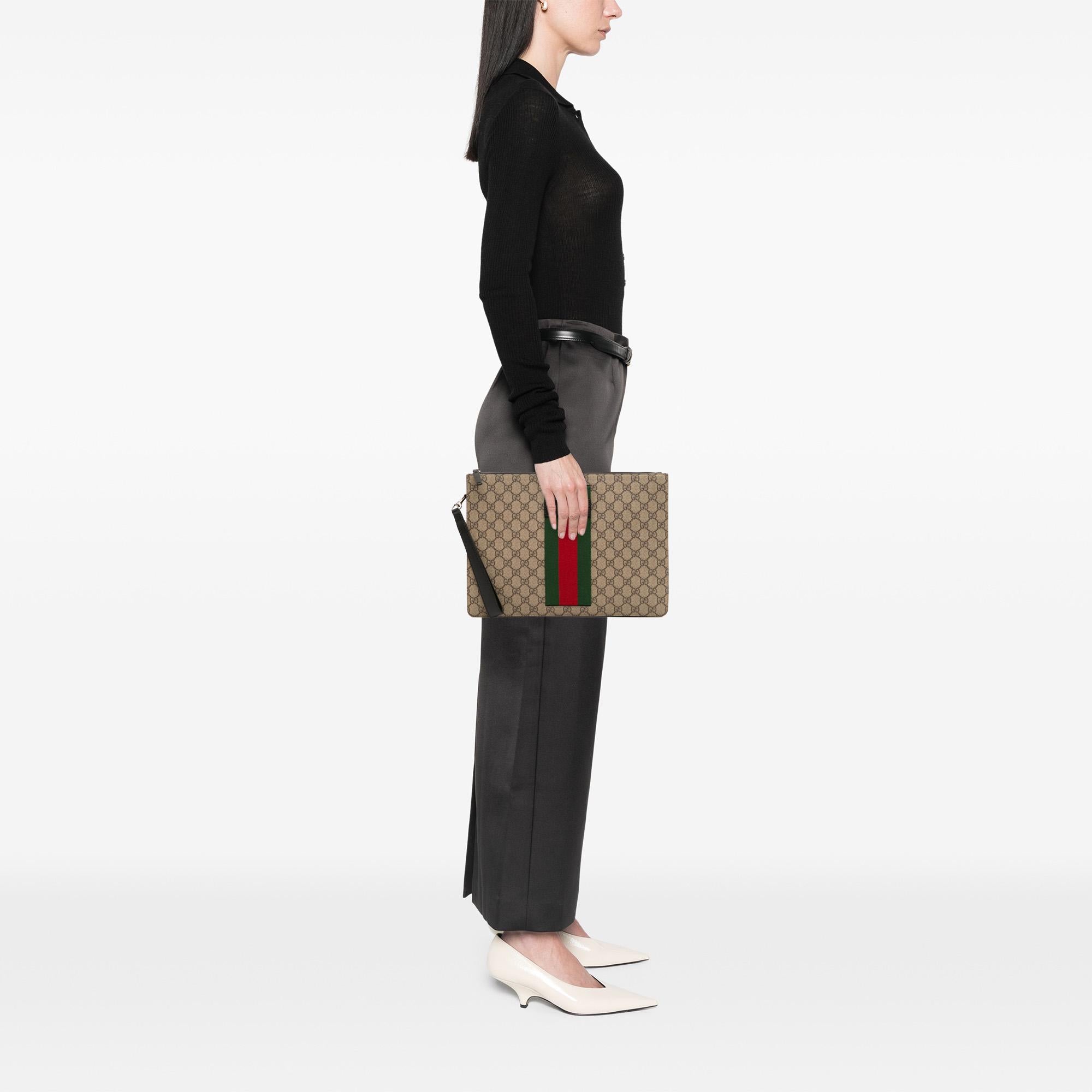 Gucci GG Supreme Web Clutch