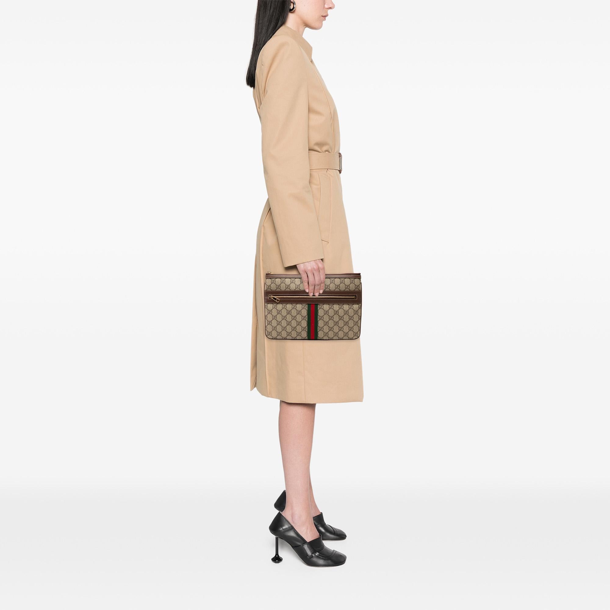 Gucci GG Supreme Web Ophidia Clutch