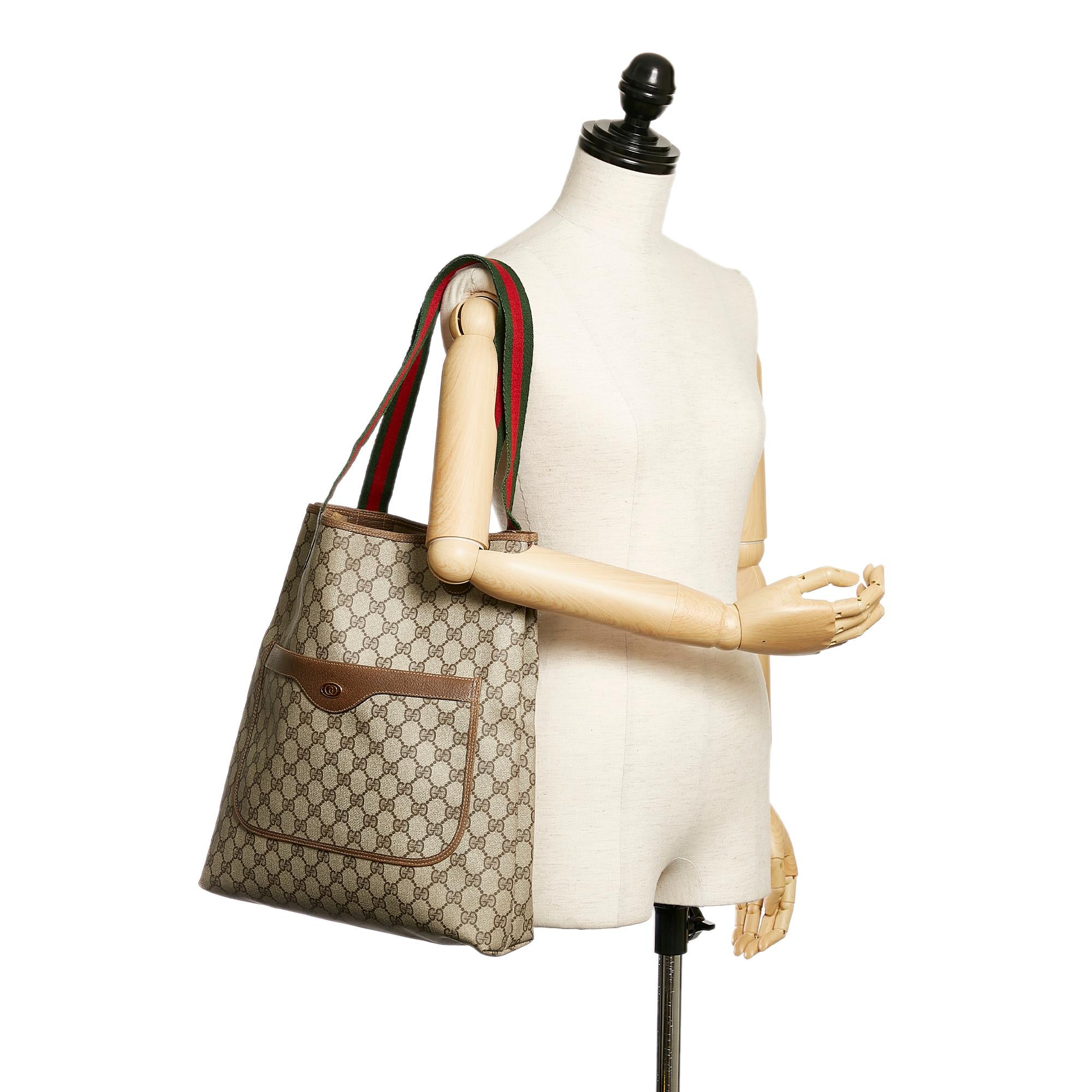 Gucci GG Supreme Web Tote Bag (SHG-29825)