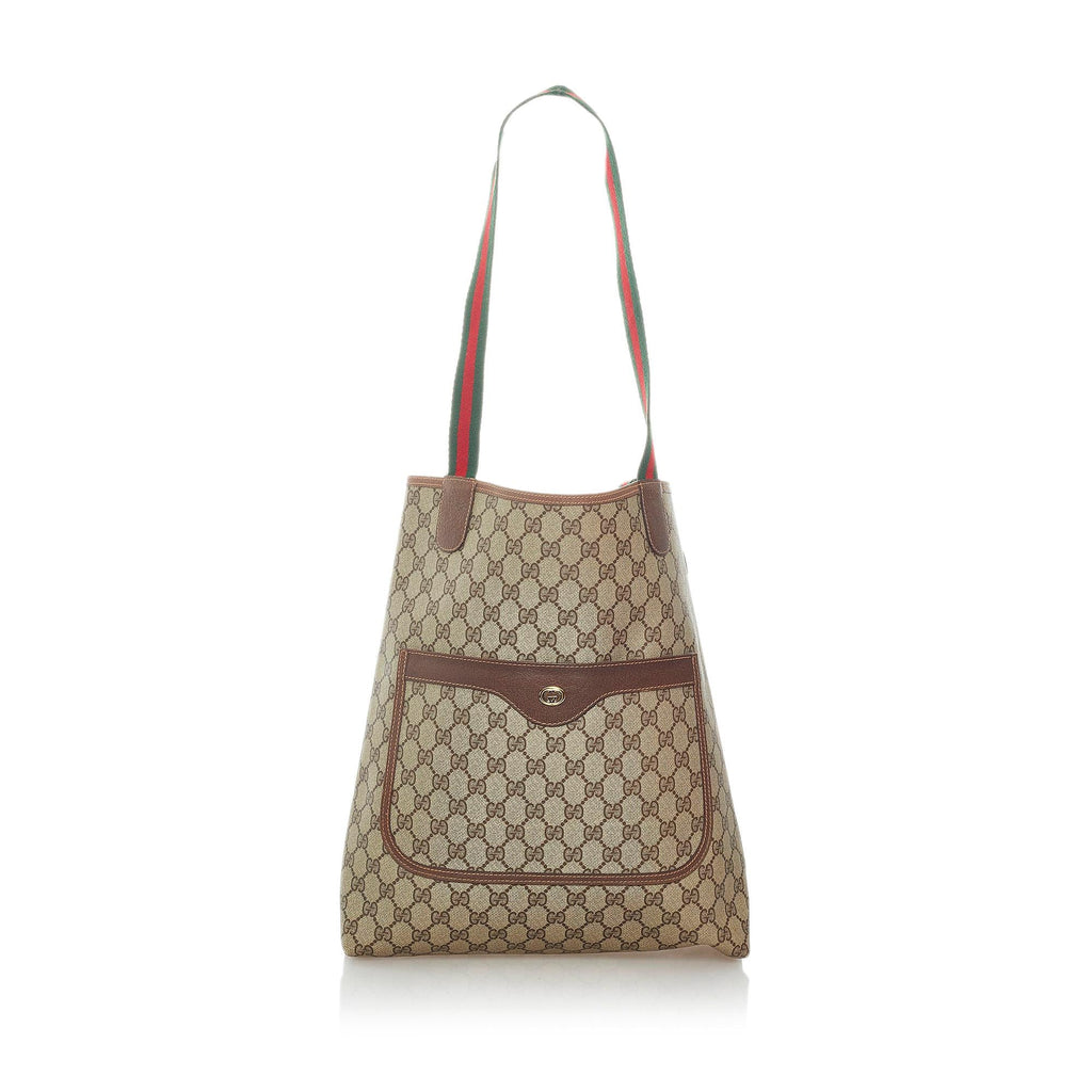 Gucci GG Supreme Web Tote Bag (SHG-32758)