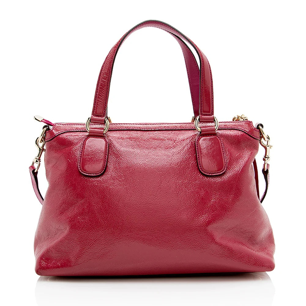 GUCCI GG GLAZED LEATHER SOHO SMALL SHOULDER BAG