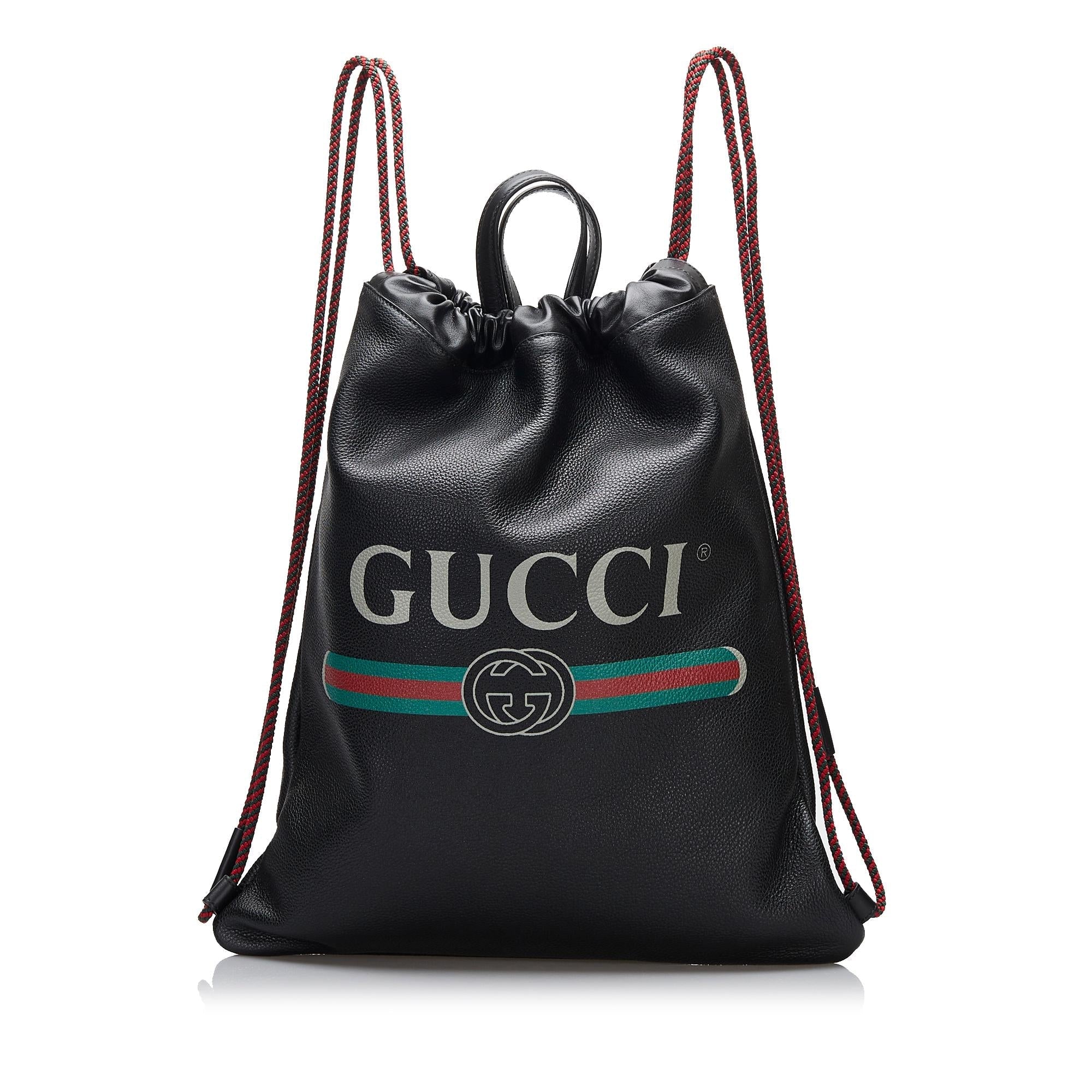 Gucci Gucci Logo Drawstring  Backpack (SHG-iZwaga)