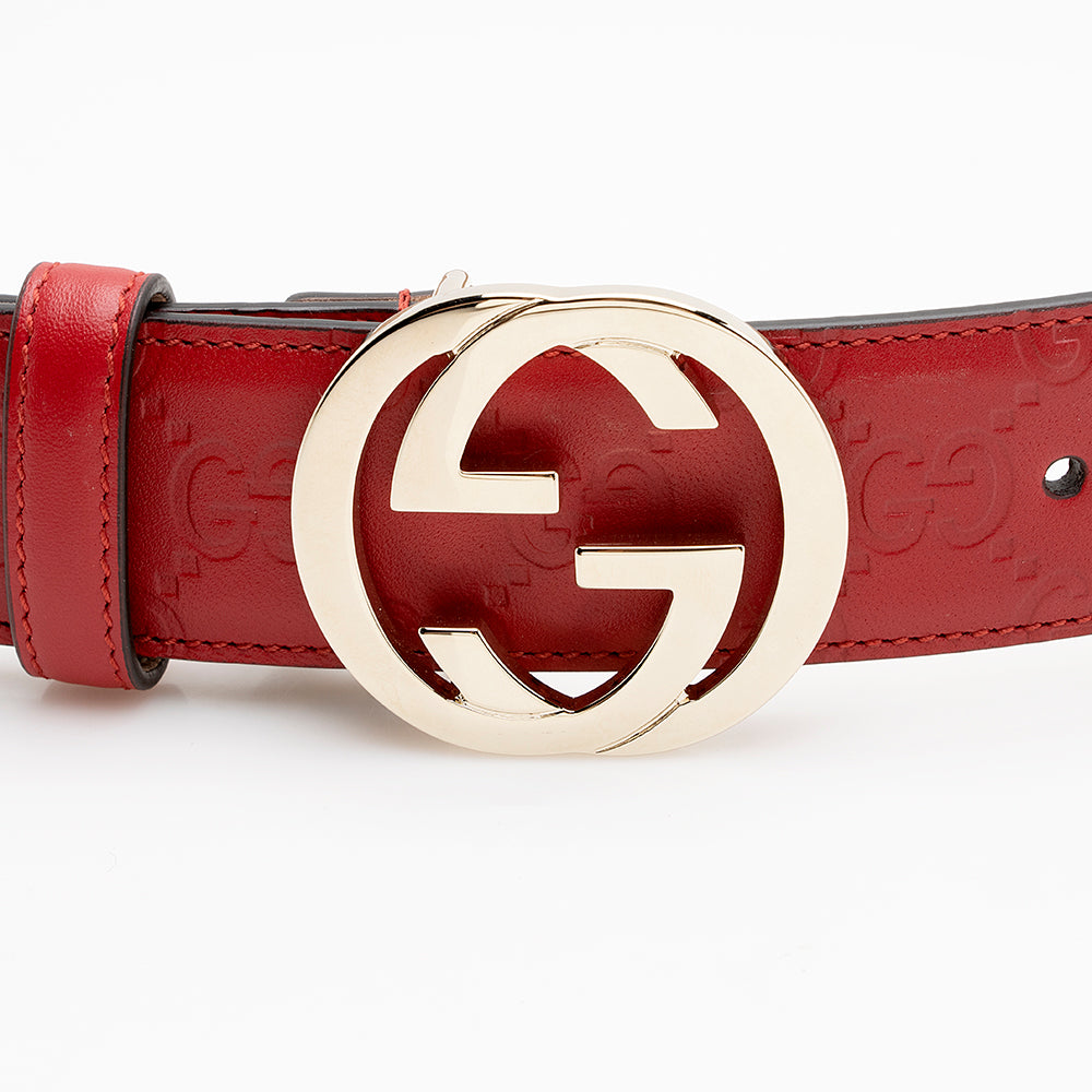 Gucci Guccissima Leather Interlocking G Belt - Size 36 / 90 (SHF-21171)
