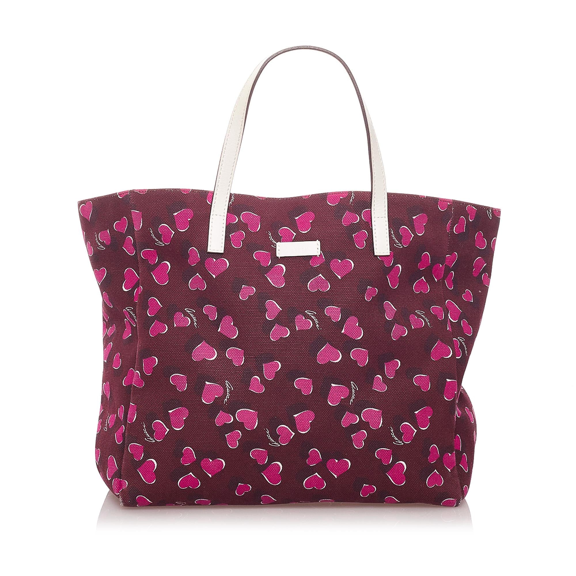 Gucci Heartbeat Canvas Tote Bag (SHG-29133)