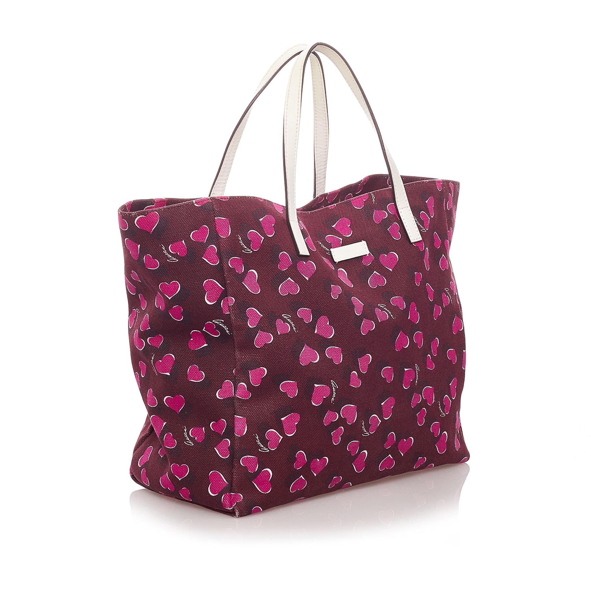 Gucci Heartbeat Canvas Tote Bag (SHG-29133)