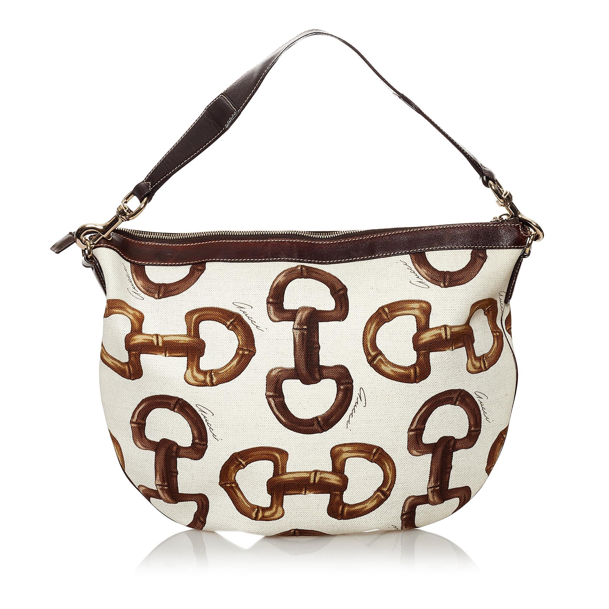Gucci Horsebit Canvas Hobo Bag (SHG-29795)