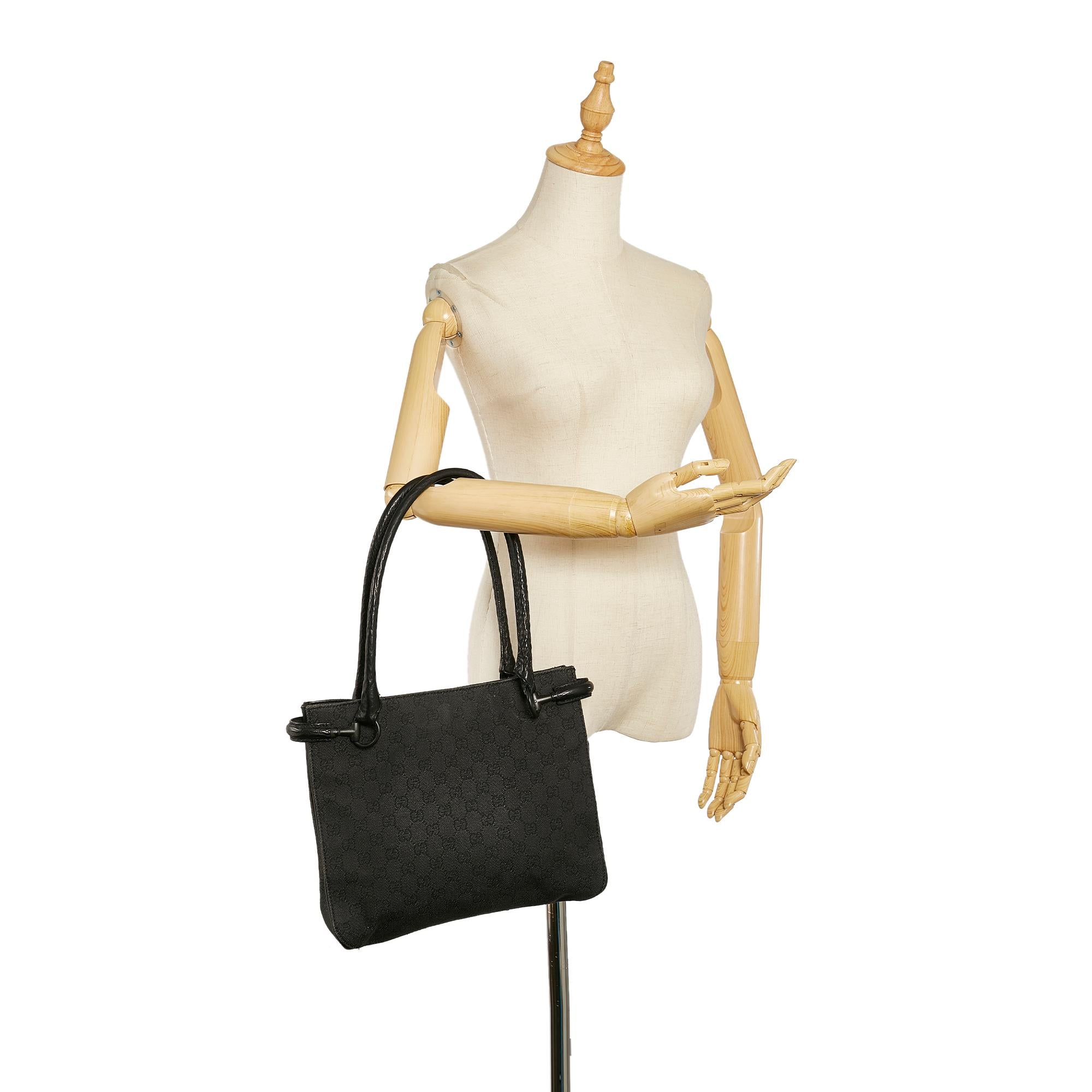 Gucci Horsebit Canvas Shoulder Bag (SHG-24513)