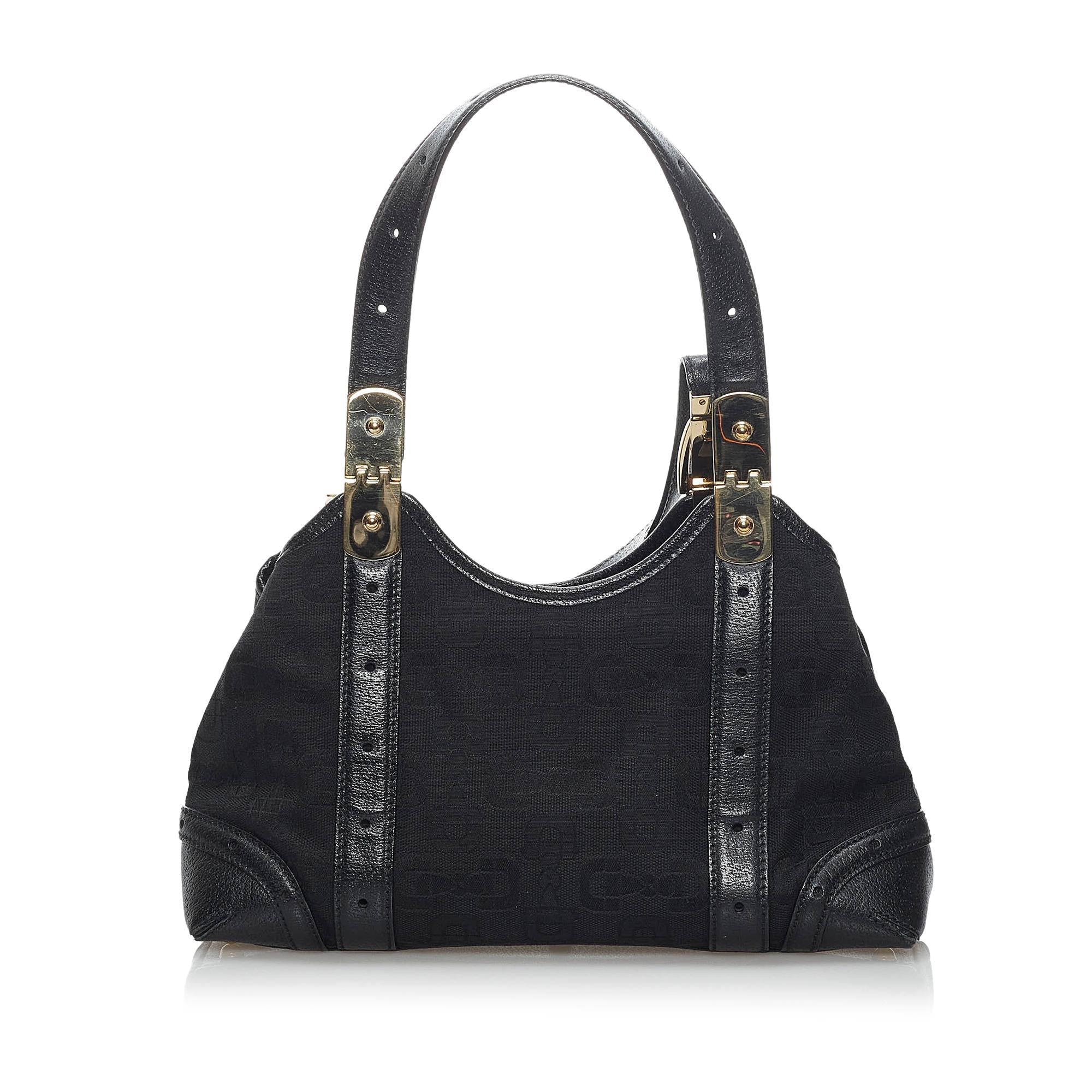 Gucci Horsebit Canvas Shoulder Bag (SHG-34217)