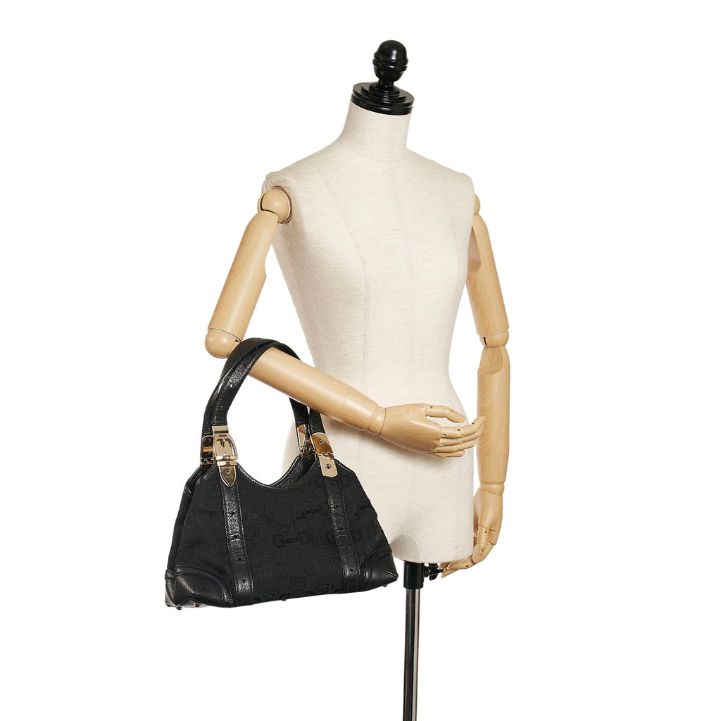 Gucci Horsebit Canvas Shoulder Bag (SHG-34217)