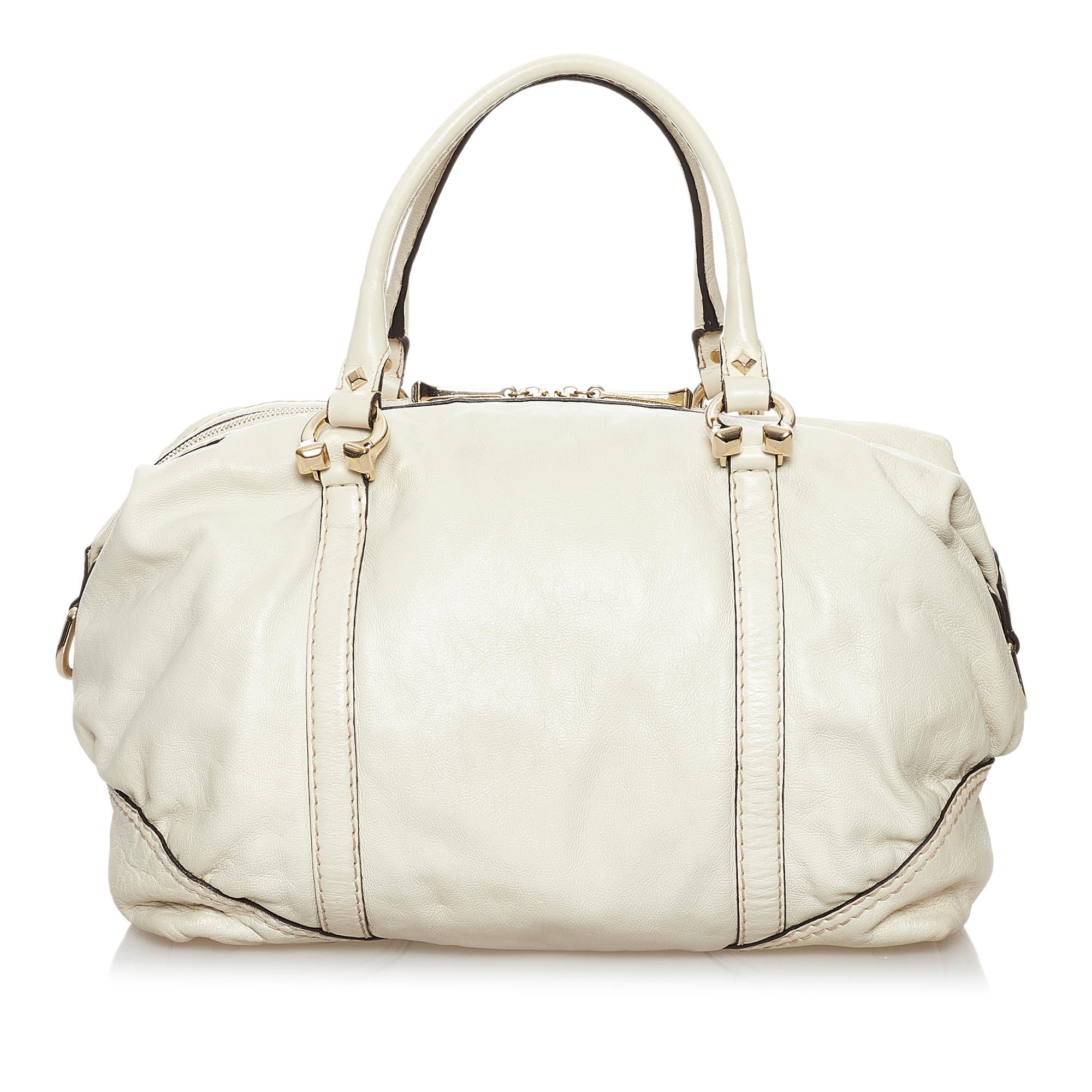 Gucci Horsebit Nail Leather Boston Bag (SHG-30581)
