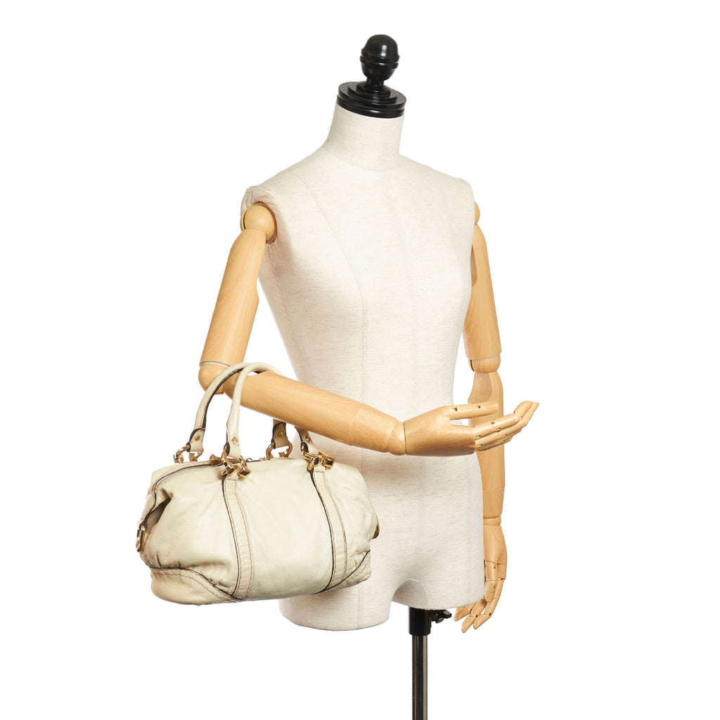 Gucci Horsebit Nail Leather Boston Bag (SHG-32036)