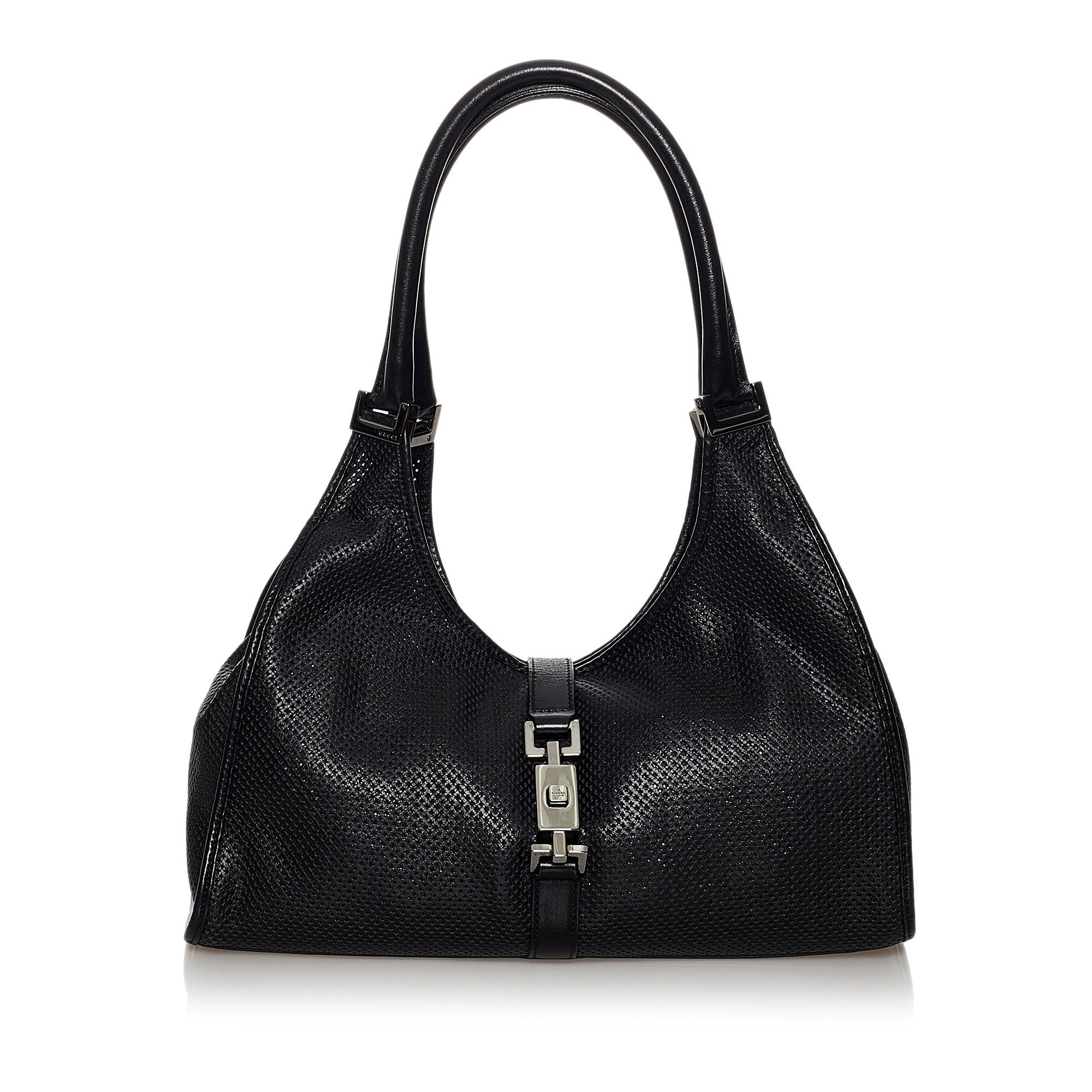 Gucci Jackie Perforated Leather Shoulder Bag (SHG-30008)