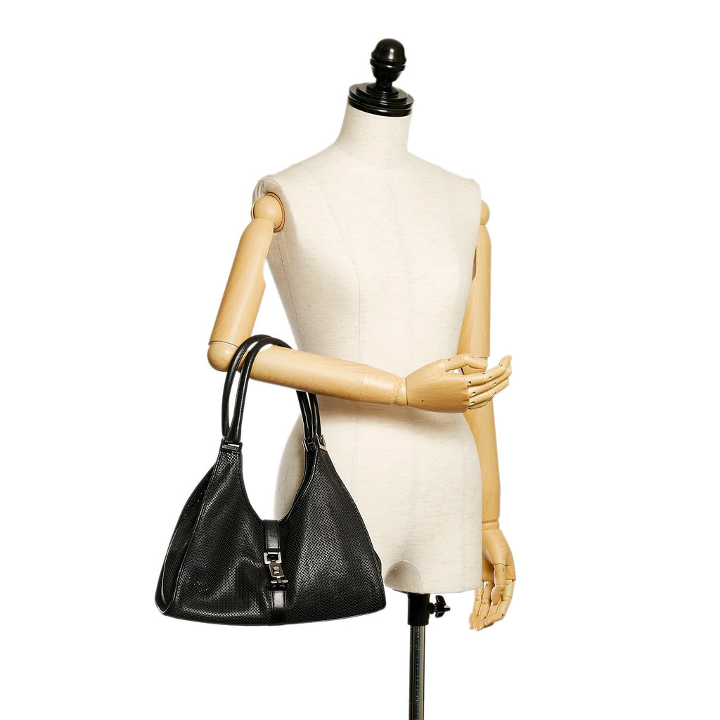 Gucci Jackie Perforated Leather Shoulder Bag (SHG-30008)