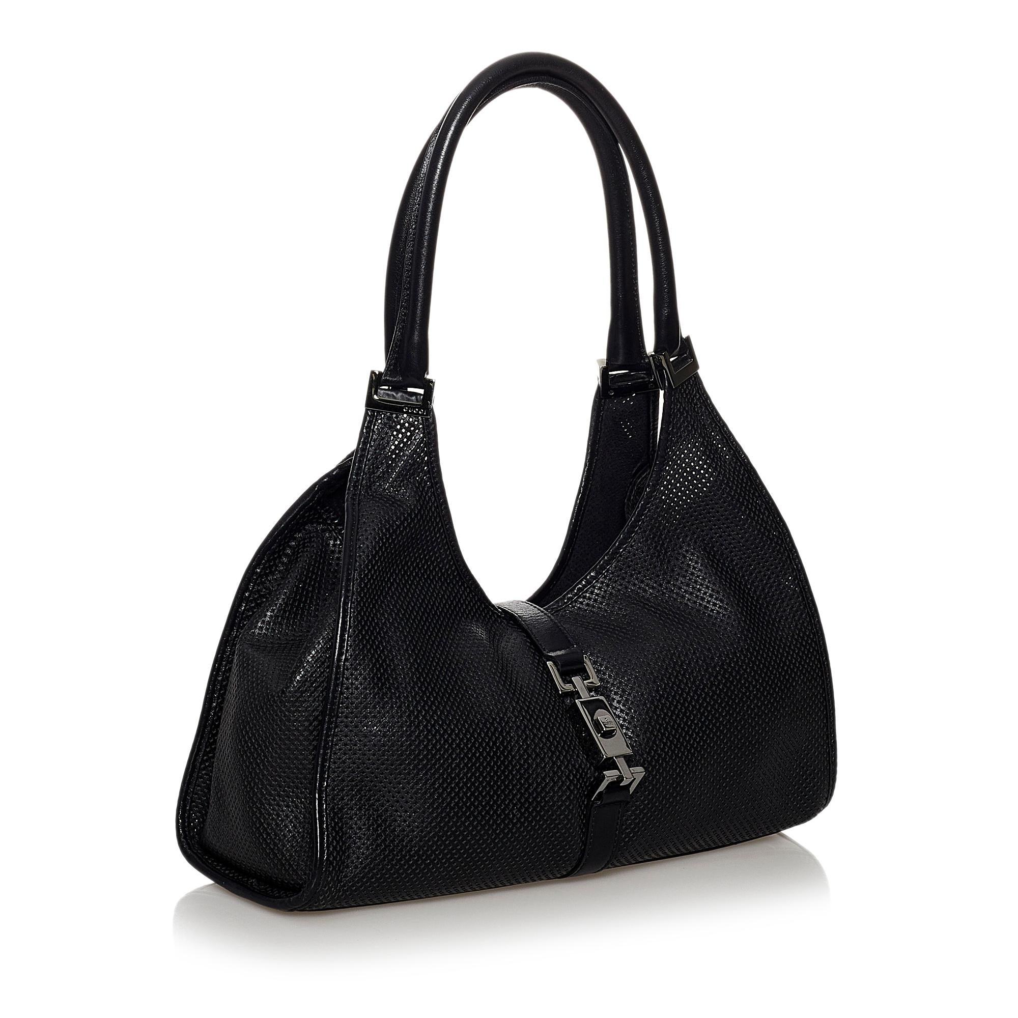 Gucci Jackie Perforated Leather Shoulder Bag (SHG-30008)