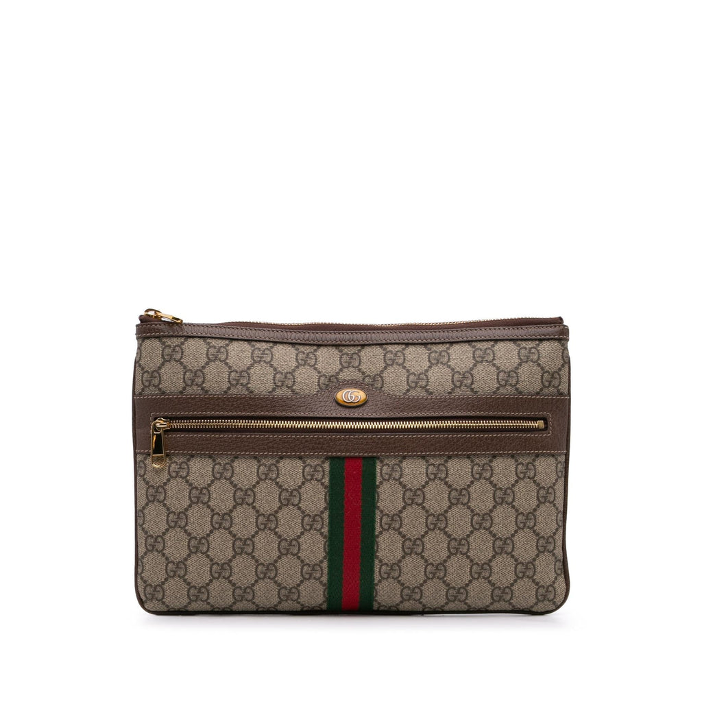 Gucci Large GG Supreme Ophidia Web Clutch