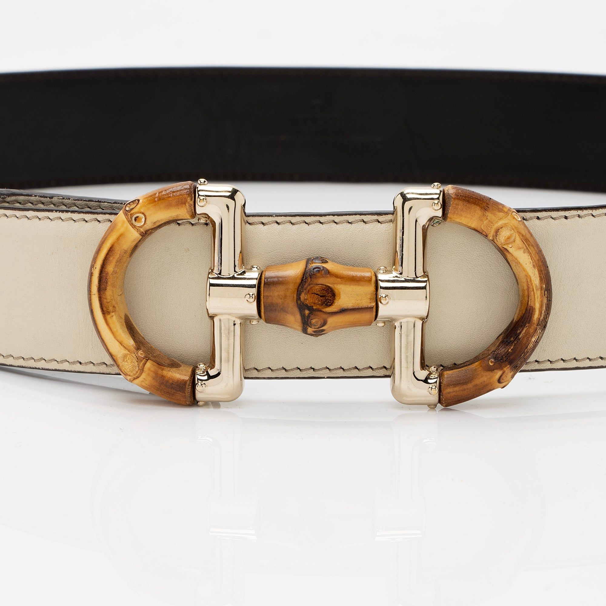 Gucci Leather Bamboo Horsebit Belt - Size 32 / 80 (SHF-c2WoNK)